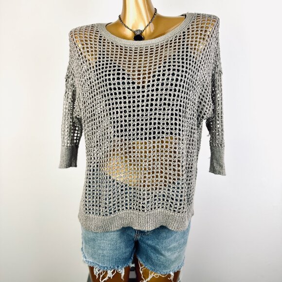 Vintage y2k grunge crochet sweater top - Picture 1 of 7
